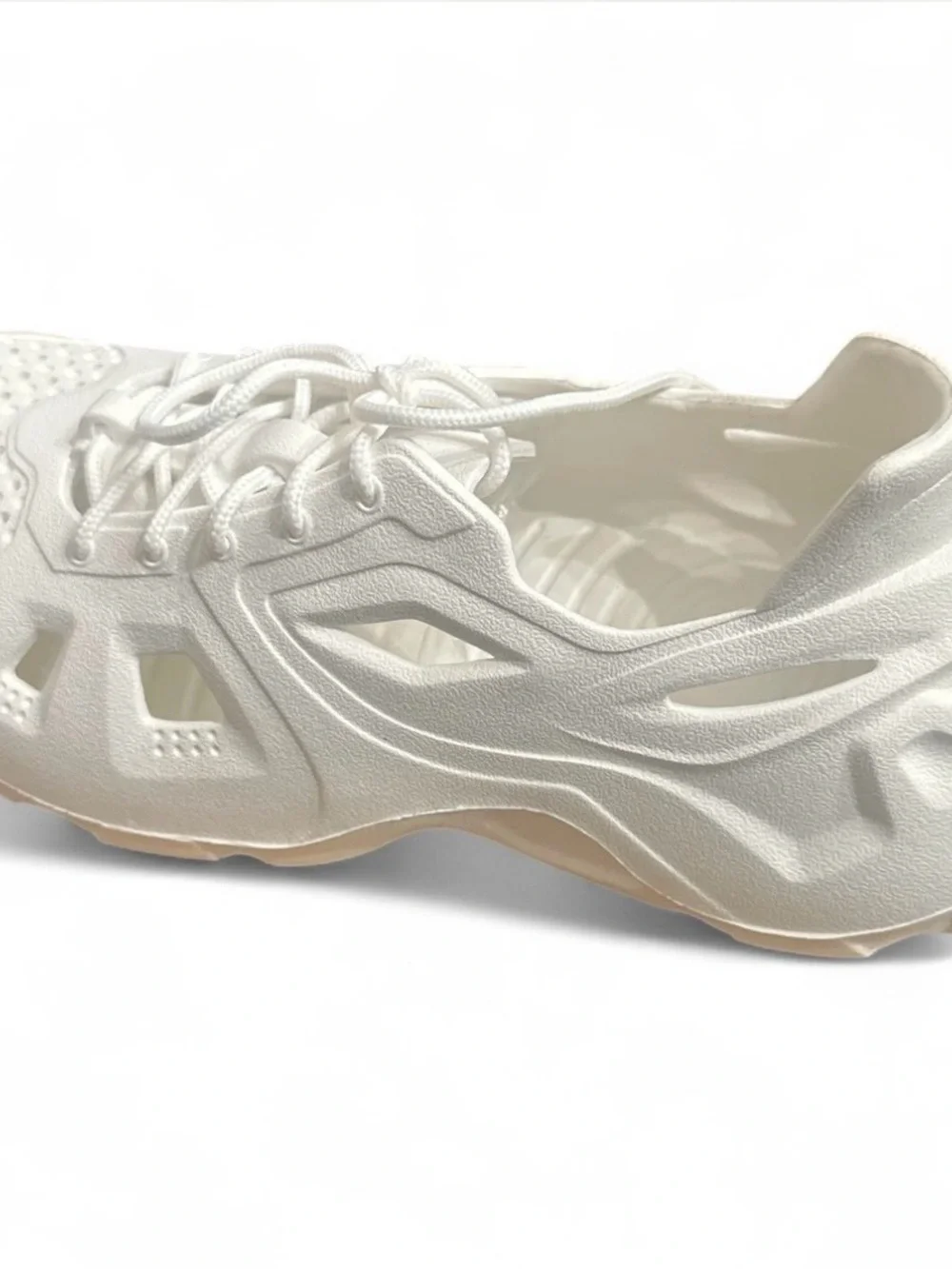 Wallis White Knit Lace-Up Women's Sneaker - All-White